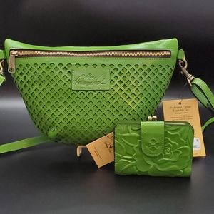 💚Patricia Nash Tinchi Belt Bag/Crossbody Sling Bag & Iberia Wallet
